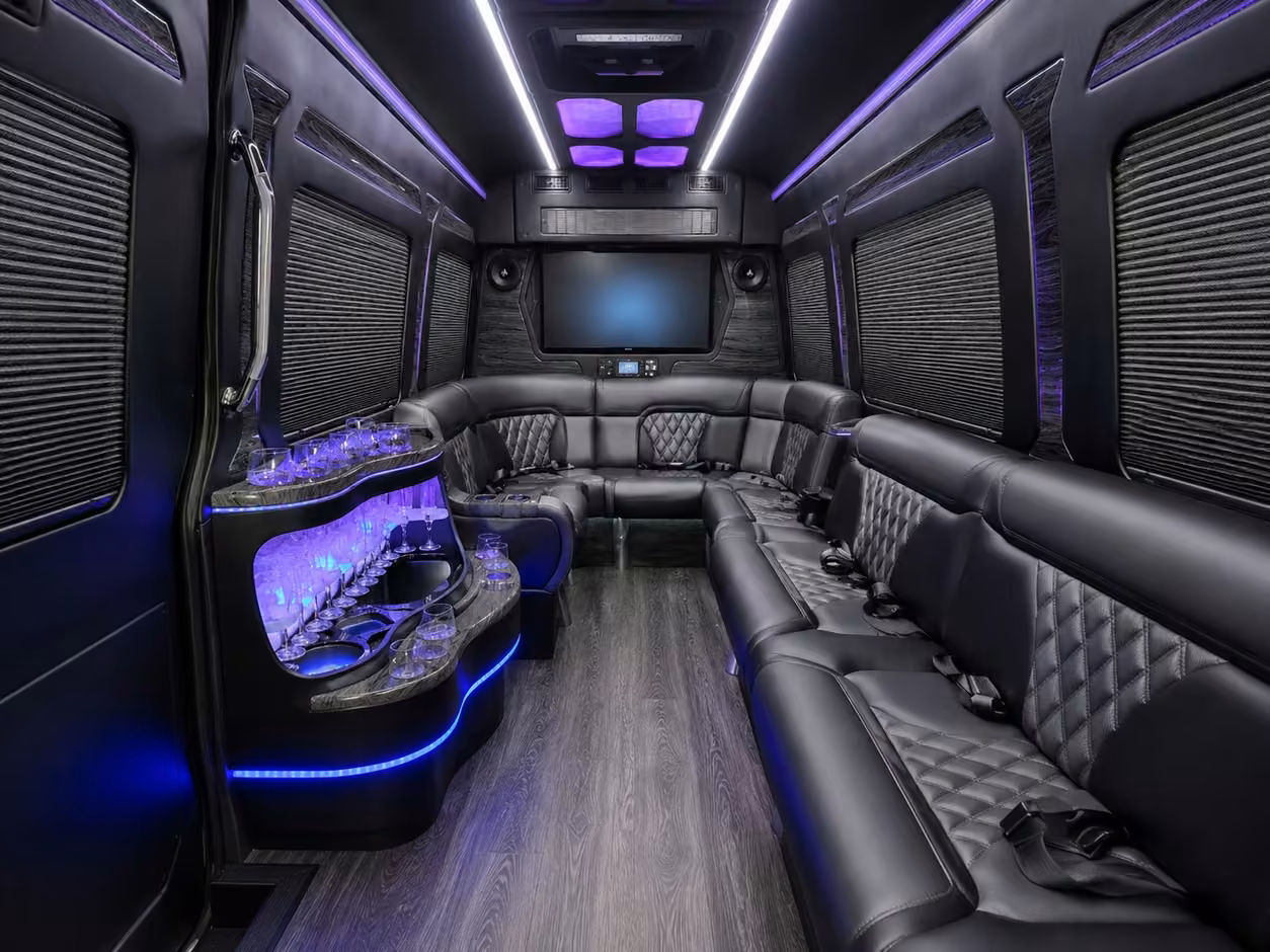 14 passenger sprinter limousine inside