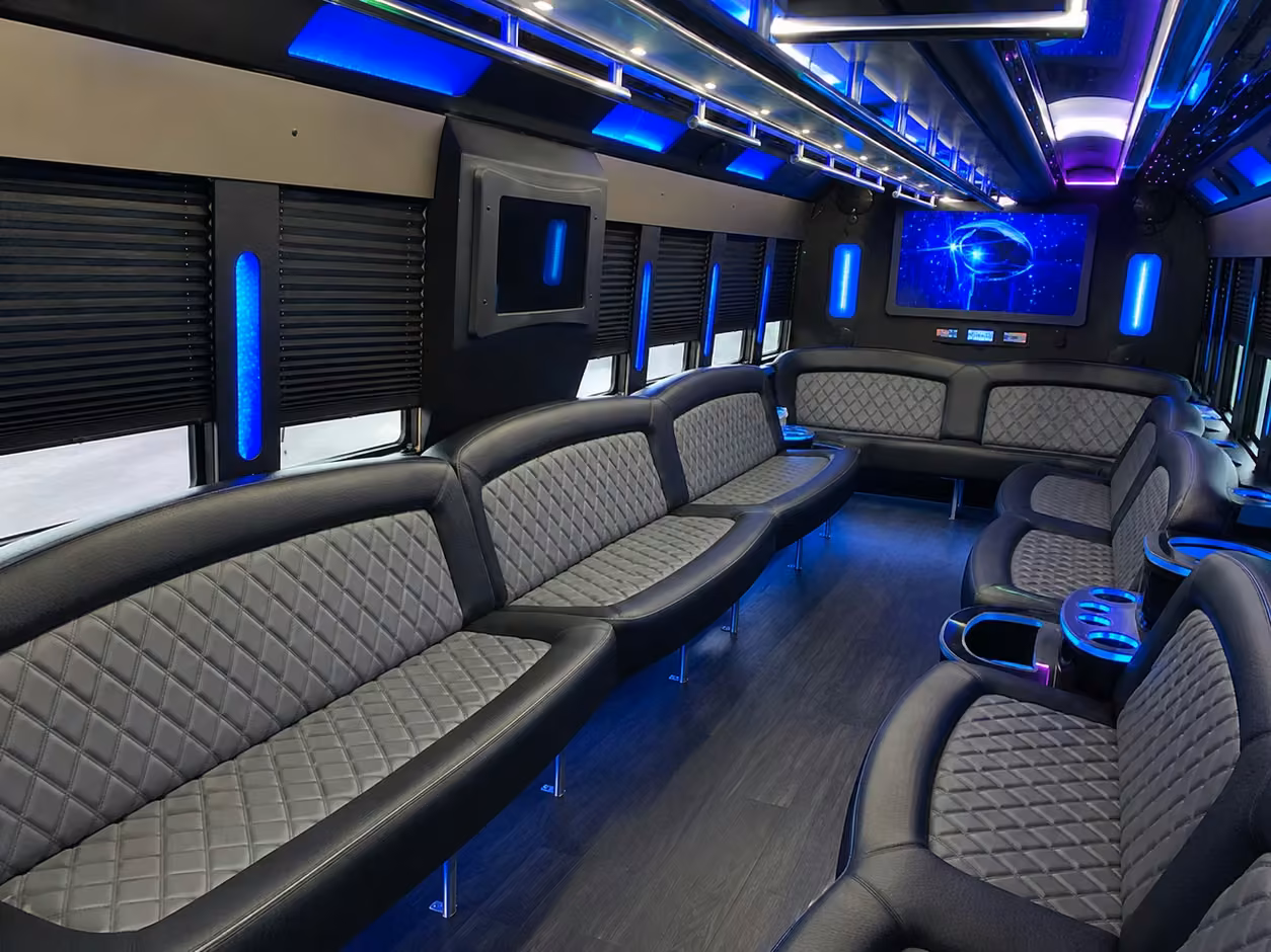 15 passenger party bus inside