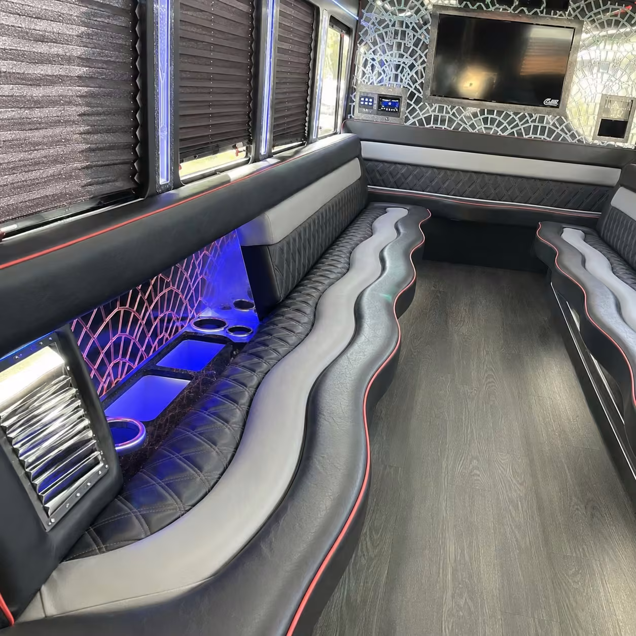 15 passenger party bus interior