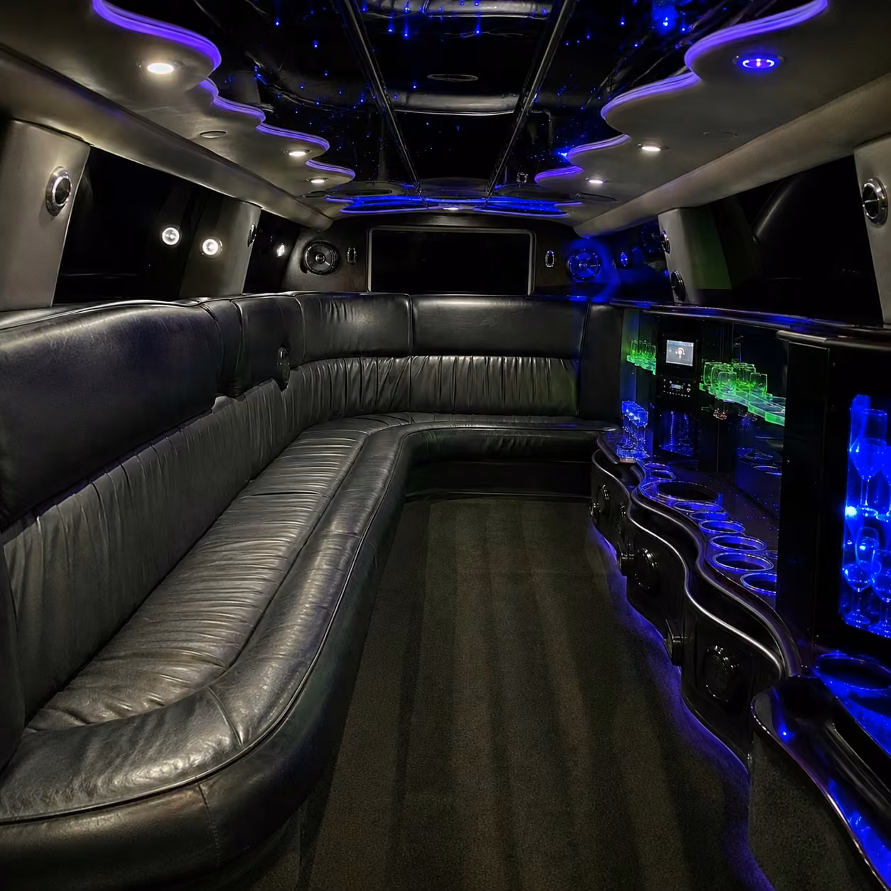 escalade limo inside